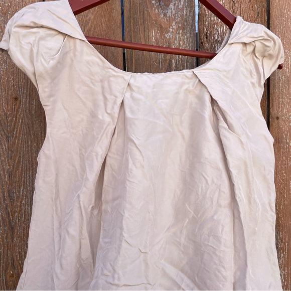 MARTIN & OSA Women’s Cream Gray Silk Crinkle Round Neck Cap Sleeve Blouse Small - Picture 11 of 11
